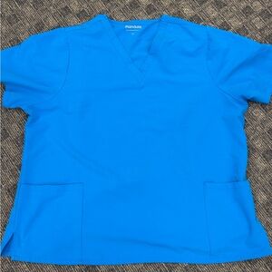 Mandala Teal‎ Blue Scrub Top 3x